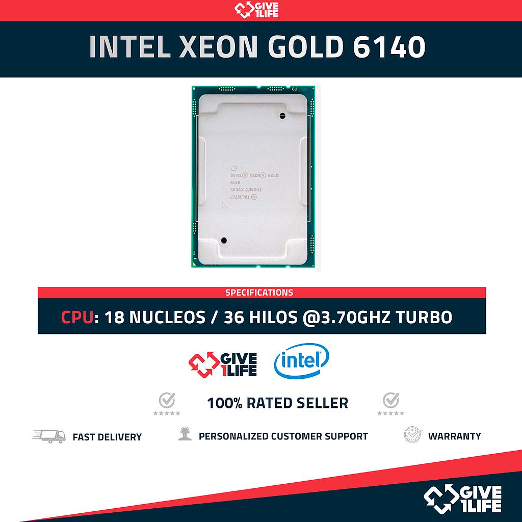 Intel Xeon Gold 6140 18 Núcleos 36 Hilos @3.70GHz Turbo 24.75 MB L3 Caché