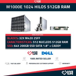 M1000E 1024 HILOS 512GB RAM - M1000e Blade Center 32x M420 64x E5-2450L 512 Núcleos 1024 Hilos 512GB RAM!! 64x 200GB SSD